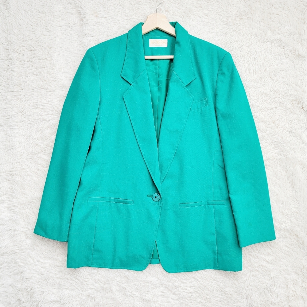 Pendleton Vintage Green Single Button Blazer - image 1
